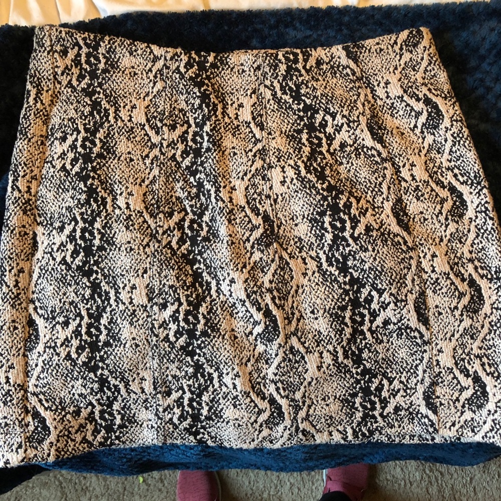 Free people tan and black snake print skirt